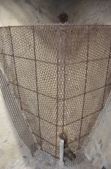 Closeup of entire armature including lathing cloth used to blend to walls and floor