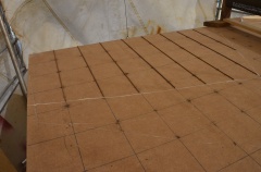 Another angle showing rebar which has been stapled to the table