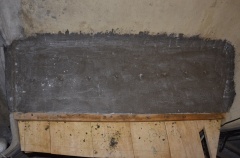 The finished mold after placement and plastering